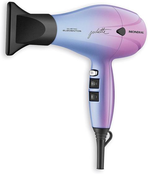 Imagem de Secador de Cabelo Profissional By Juliette Mondial SCP-JU-03 2000W 127v 60Hz Azul/Rosa