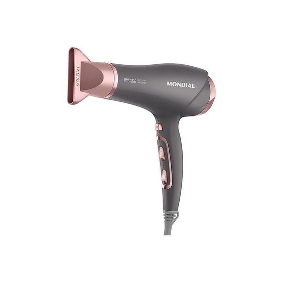 Imagem de Secador de Cabelo Profissional Mondial SCN 11 2000W Bivolt - Cinza Rose Keratin