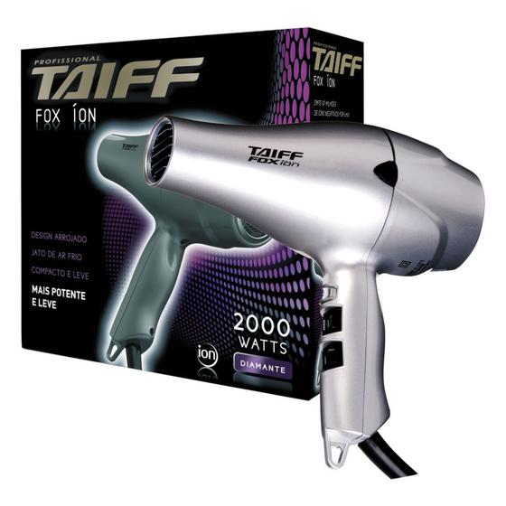 Imagem de Secador de cabelo profissional taiff fox ion prata 2000w - 220v