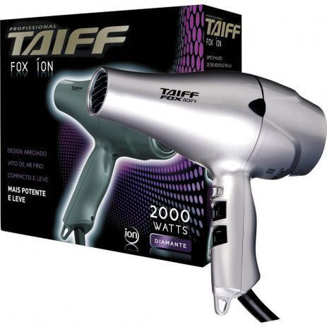 Imagem de Secador de cabelo profissional taiff fox ion prata 2000w
