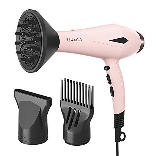 Imagem de Secador de cabelo Secador de cabelo secador com pente de escova difusor anexos Poderoso ac motor para 3c cabelos grossos mulheres salão profissional melhor secador de cabelo (rosa)