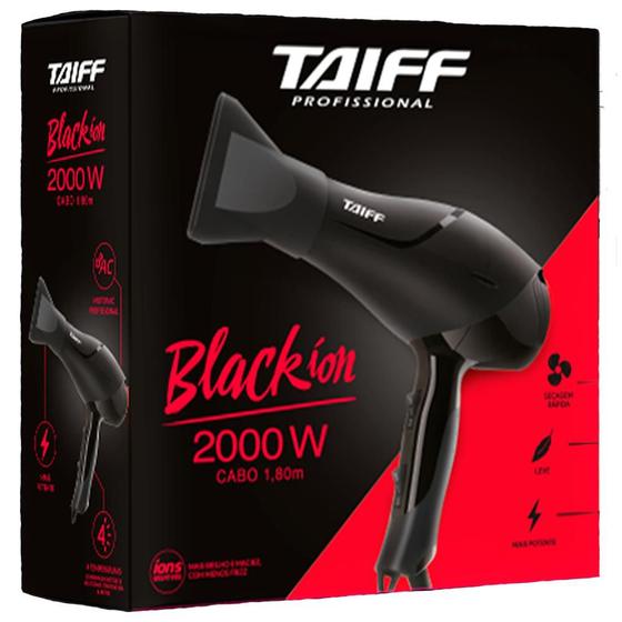 Secador De Cabelo Taiff Black Ion Preto 127v Menor preço em Secador De Cabelo Taiff Black Ion Preto 127v