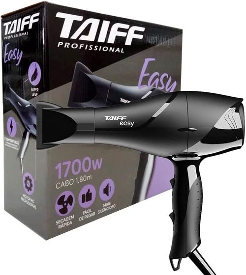 Secador de Cabelo Taiff Easy Motor AC Profissional 1700W Preto Menor preço em Secador de Cabelo Taiff Easy Motor AC Profissional 1700W Preto