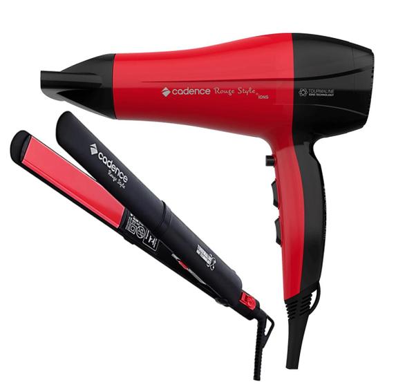 Imagem de Secador de Cabelos Cadence Rouge Style Íons 2000W  com Prancha Chapinha Rouge Style 210ºC
