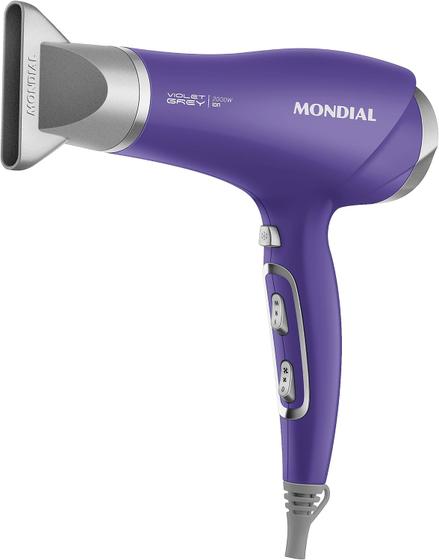 Imagem de Secador de Cabelos Mondial 3T Tourmaline Ion 2000W Roxo e Prata 220V - SCN-05