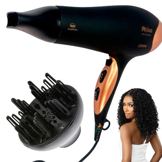 Imagem de Secador De Cabelos Philco Profissional 2000w C/ Difusor 110V/220V