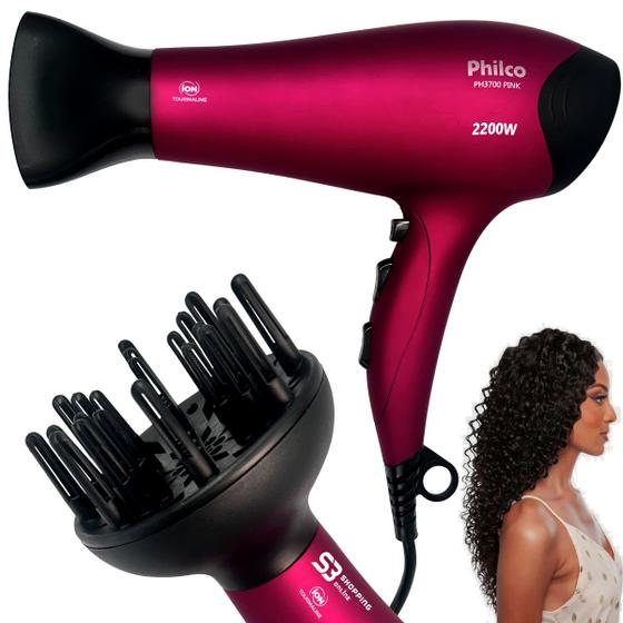 Menor preço em Secador De Cabelos Philco Profissional 2200w Com Difusor Ar Frio E Quente