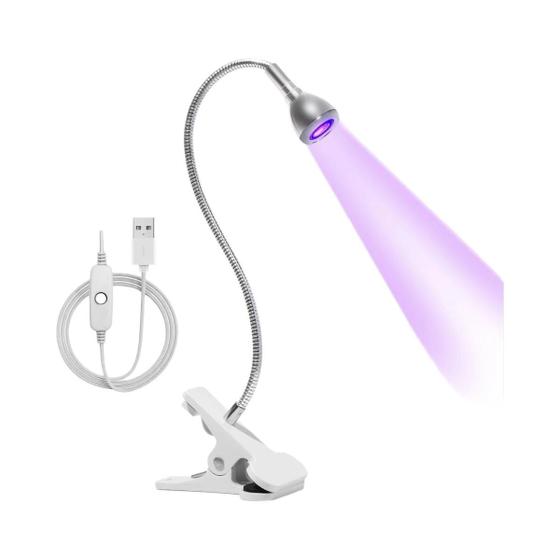 Imagem de Secador De Unhas UV Com Luz Roxa USB Lâmpada De Manicure Multifuncional Com Clipe E Interruptor