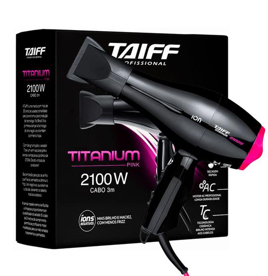 Imagem de Secador Profissional Titanium Pink 2100W Taiff 127V