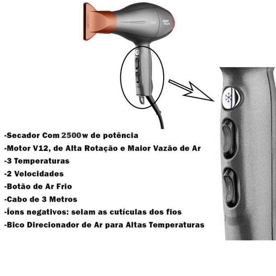 Imagem de Secador Vulcan 2500W 110V + Difusor Curves - Taiff