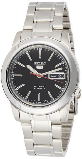 Imagem de Seiko Relógio analógico masculino SNKE53K1S de aço inoxidável com mostrador preto