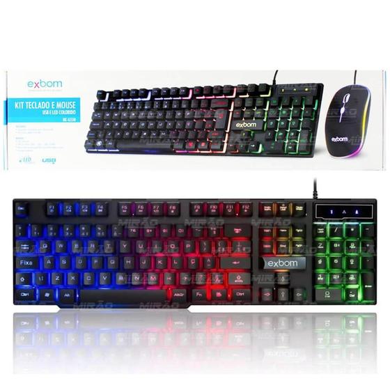 Seja o Protagonista do Jogo Kit Mouse e Teclado com Fio USB com LED RGB ABNT II- - Design Arrojado e Funcionalidade Impecável!" Menor preço em Seja o Protagonista do Jogo Kit Mouse e Teclado com Fio USB com LED RGB ABNT II- - Design Arrojado e Funcionalidade Impecável!"