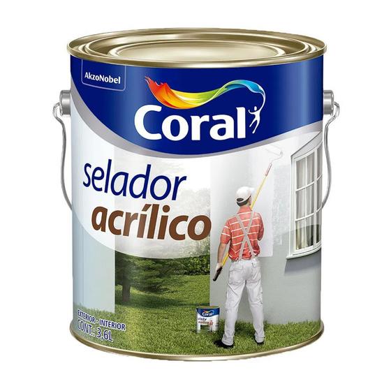 Imagem de Selador Acrílico Branco Exterior Interior 3,6L - Coral