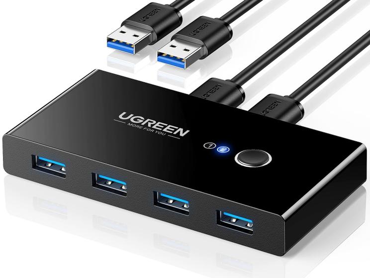 Imagem de Seletor USB 3.0 UGREEN - 2 Computadores Compartilham 4 Portas USB 3.0