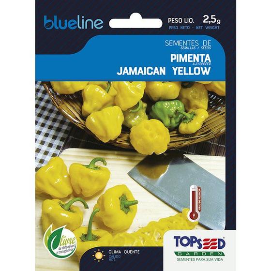 Imagem de Sementes de Pimenta Jamaican Yellow Ardida Brilhante 2,5 gramas Tempero Cozinha Molhos