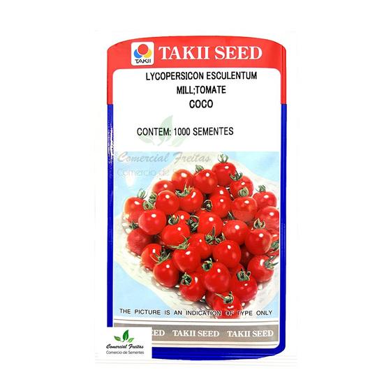Imagem de Sementes de Tomate Cereja Híbrido Coco Env. C/ 1.000 Sementes