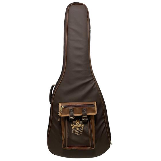 Imagem de Semi Case para Violão Folk 91 Guitars Suitcase 91VF-Suit Linha Elegant 8ª Geração Marrom