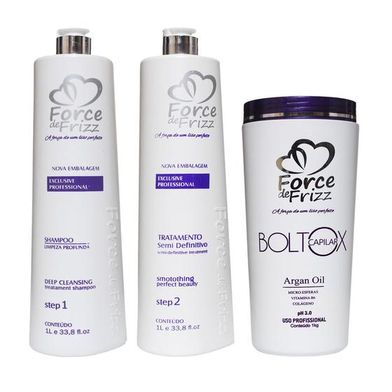 Imagem de Semi Definitiva Force De Frizz + Btttx Argan 3x1kg