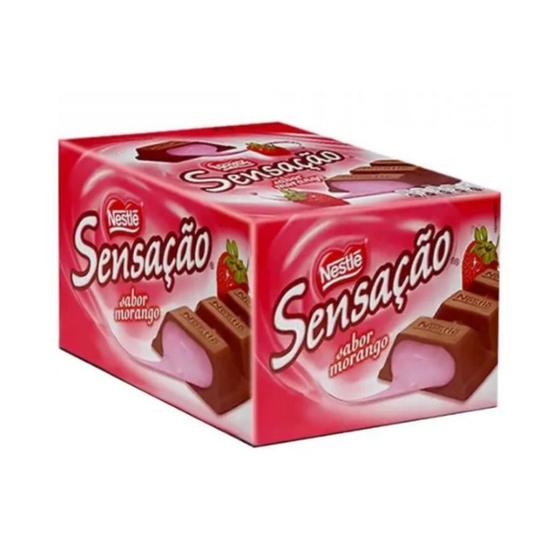 Sensação Morango Nestle - Chocolate Recheio Cremoso Morango - Caixa 912g c/ 24 und Menor preço em Sensação Morango Nestle - Chocolate Recheio Cremoso Morango - Caixa 912g c/ 24 und