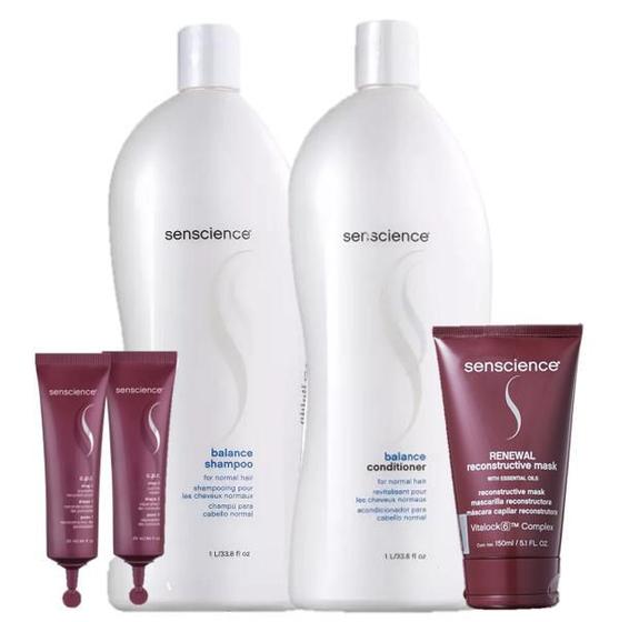 Imagem de Senscience Balance Duo 1L CPR Tratamento Reconstrutor 25ml e Renewal Mask 150ml