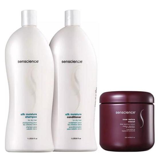 Imagem de Senscience Silk Moisture Shampoo+Condicionador 1L+Máscara Inner Restore Intensif 500ml