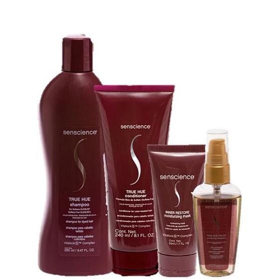 Imagem de Senscience True Hue Shampoo 280ml Condicionador 240ml Inner Restore Moisturizing Mask 50ml e Oleo Capilar 55ml