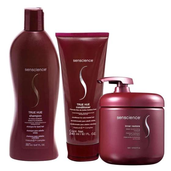 Imagem de Senscience True Hue Shampoo 280ml + Condicionador 240ml + Máscara Inner Hidratação 500ml