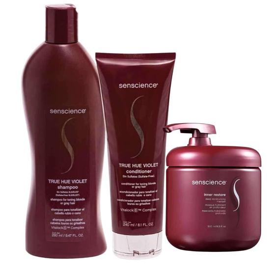 Imagem de Senscience True Hue Violet Shampoo 280ml + Condicionador 240ml + Inner Hidratação 500ml