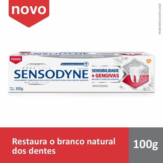 Imagem de Sensodyne Sensibilidade Gengivas Whitening Creme Dental 100g