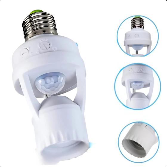 Imagem de Sensor Automático para Lâmpada Soquete E27, com Fotocélula e Tecnologia Infravermelha