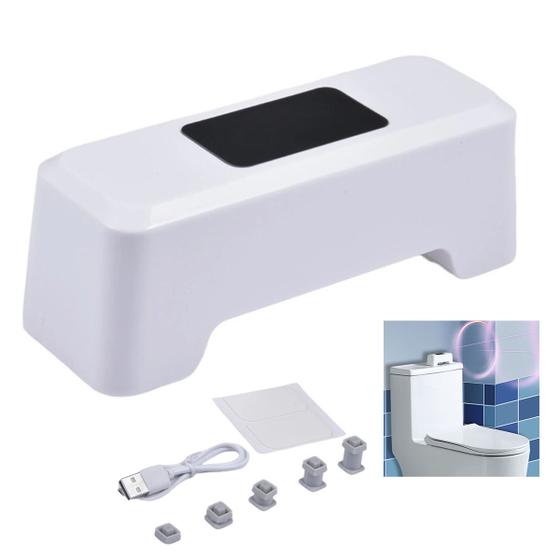 Imagem de Sensor de Descarga Automatico Inteligente USB Bateria Recarregavel Privada Vaso Sanitario Banheiro Lavabo Residencial Comercial Loja Shopping Restaura