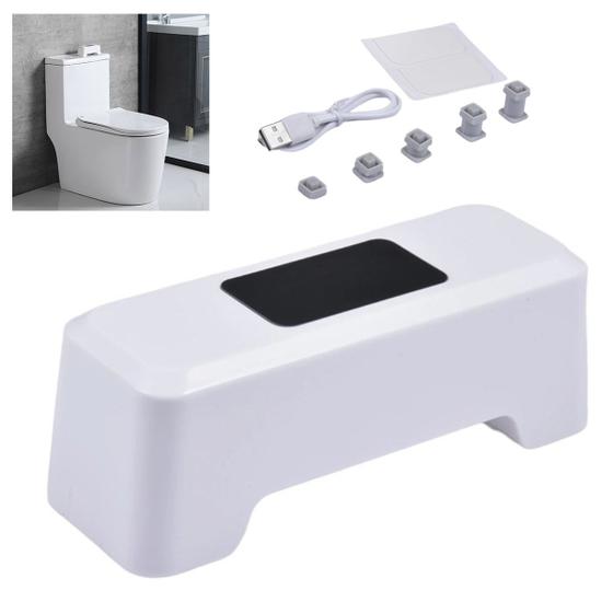 Imagem de Sensor de Descarga Inteligente Automatico Bateria Recarregavel USB Vaso Sanitario Privada Lavabo Banheiro Higienico Comercial Residencial Resistente