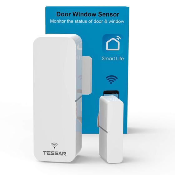 Imagem de Sensor de Porta Inteligente WiFi TESSAN - Compatível com Alexa e Google
