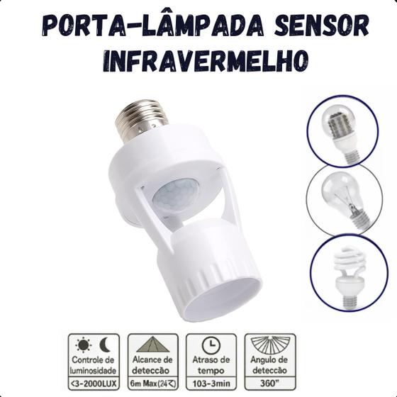 Imagem de Sensor de Presença Soquete E27 com Fotocélula para Casas e Escritórios com Iluminação Eficiente