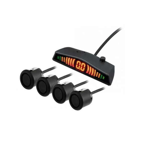 Imagem de Sensor De Ré 4 Sensores Preto Estacionamento Display Led Kit - E-Tech