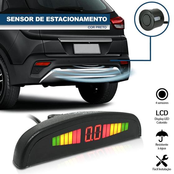 Imagem de Sensor de Ré Estacionamento Preto Aviso Sonoro Fiat Doblo 2001 2002 2003 2004 2005 2006 2007