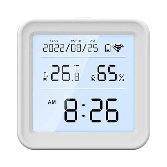Imagem de Sensor de Temperatura e Umidade Wi-Fi Inteligente Tuya - Higrômetro e Termômetro com Backlight