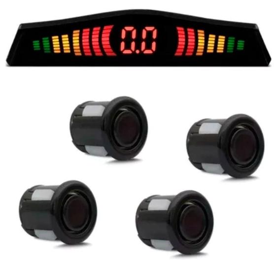 Imagem de Sensor Estacionamento 4 Sensores Ré 22mm Display Led Cor Preto
