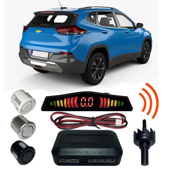 Sensor Estacionamento Ré tracker com Display 4 pontos Menor preço em Sensor Estacionamento Ré tracker com Display 4 pontos