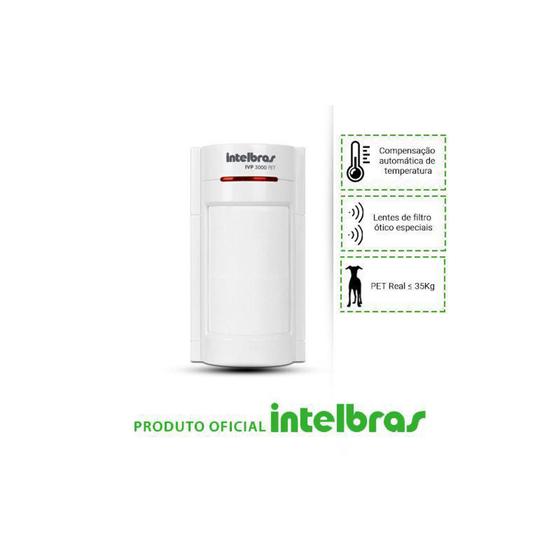 Sensor Infravermelho Passivo IVP com Fio Intelbras - 3000 Pet. Menor preço em Sensor Infravermelho Passivo IVP com Fio Intelbras - 3000 Pet.