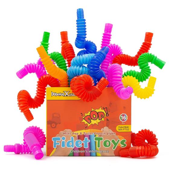 Imagem de Sensory Fidget Toys DodomagXanadu Pop Tubes para crianças, pacote com 7