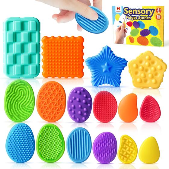 Imagem de Sensory Fidget Toys Helsort, pacote com 16 unidades de silicone texturizado