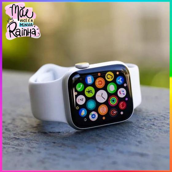 Imagem de Serie 9 Branco Smart Watch Presente para Mãe Com Bluetooth Para Chamadas Envio Já