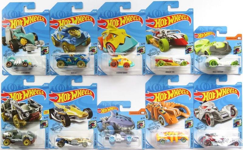 Serie Street Beasts Completa Main Line 2019 10 Miniaturas Hot Wheels Carrinho de Brinquedo Magazine Luiza
