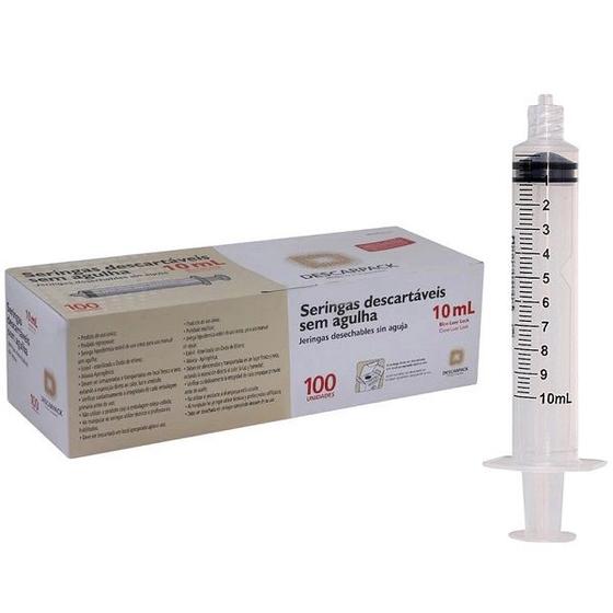 Imagem de Seringa 10ML sem Agulha Bico Luer LOCK Descarpack C/ 100 Unidades