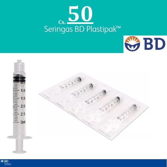 Imagem de Seringa 3ml Sem Agulha LUER LOCK BD 50 unidades