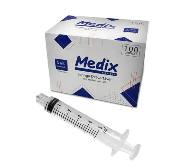 Imagem de Seringa 5 Ml Sem Agulha Luer Lock c 100 unidades - Medix