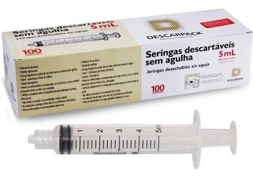 Imagem de Seringa 5ml Descartável Bico Luer Lock Anvisa - Cx 100un