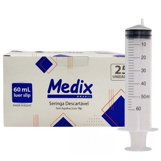 Imagem de Seringa 60ml s/ag bico slip medix cx com 25 und