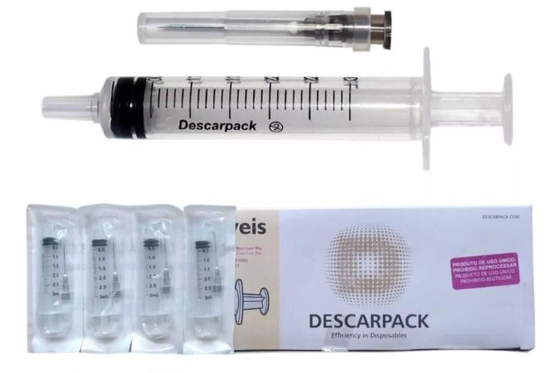 Imagem de Seringa descartaveis 3ml sem agulha (100 unidades)